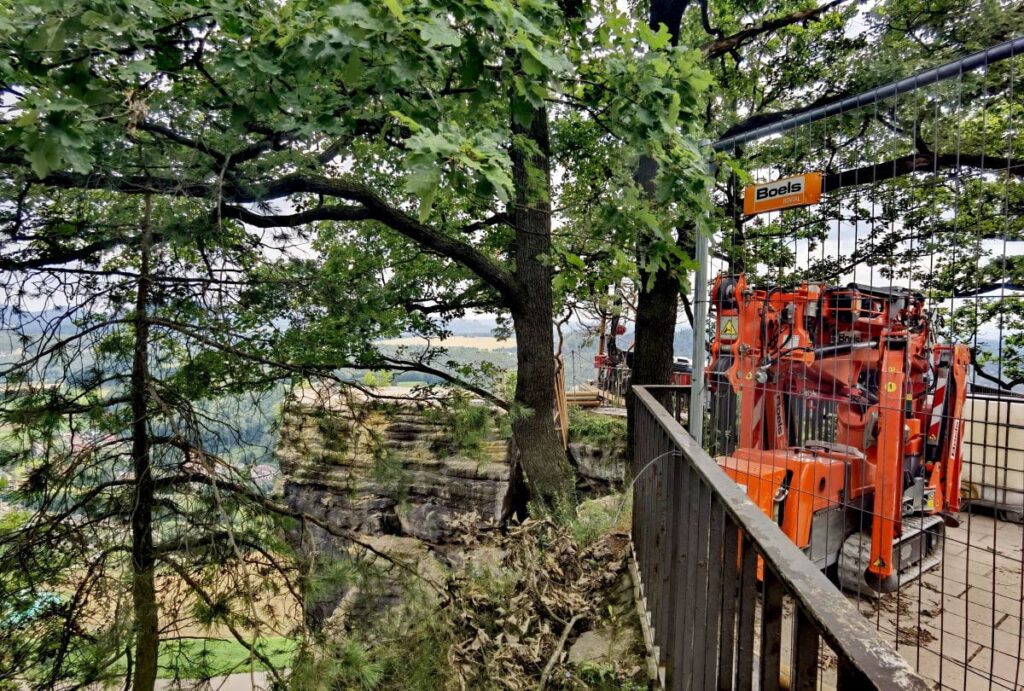 Bauarbeiten auf der ehemaligen Basteiaussicht