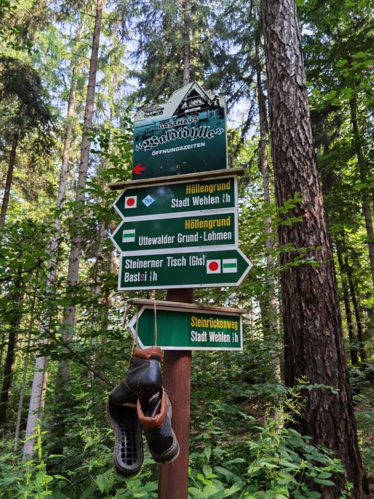 Auf unserer Uttewalder Grund Wanderung geht es hinunter in den Höllengrund