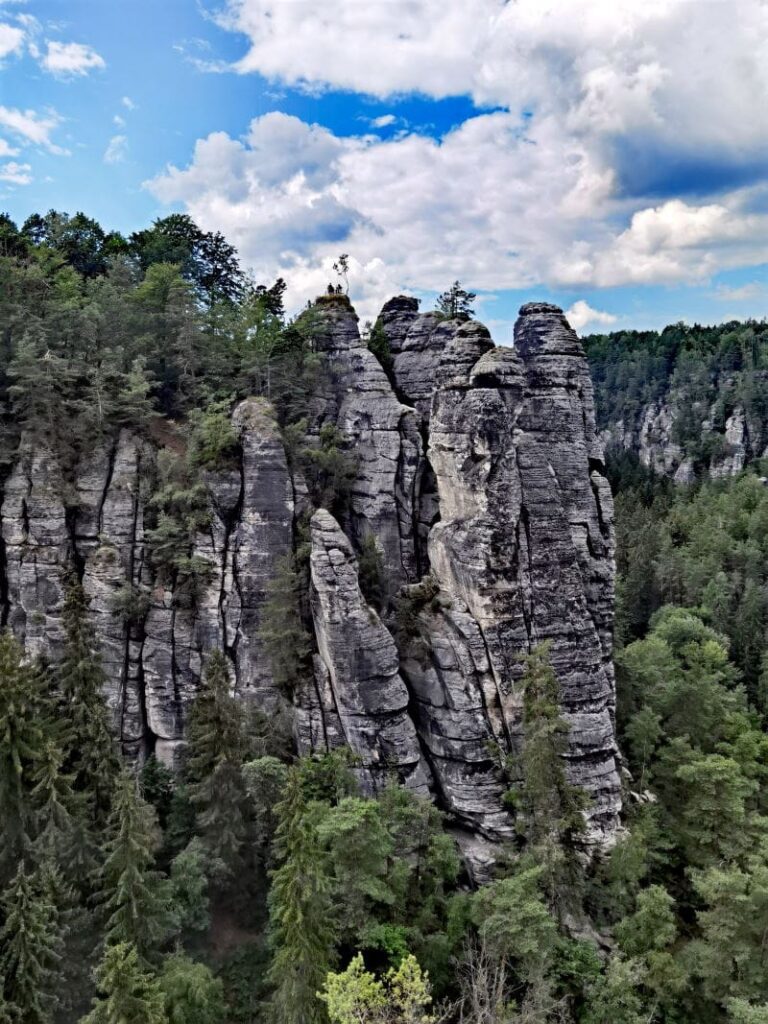 Magic rocks at the Bastei Bridge - look upon the viewpoint at the top