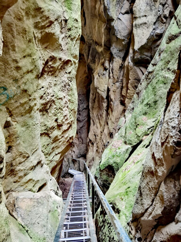 Die Wolfsschlucht im Elbsandsteingebirge nahe der Bastei