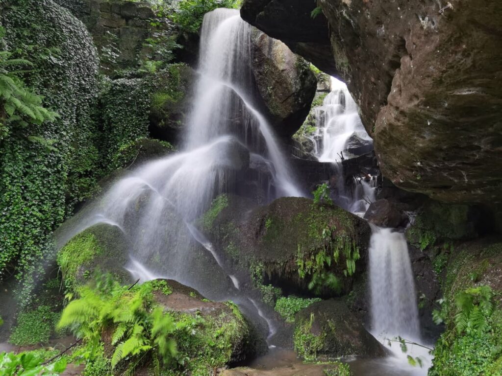 Der Kirnitzschtal Wasserfall vor dem vernichtenden Unwetter im Sommer 2021